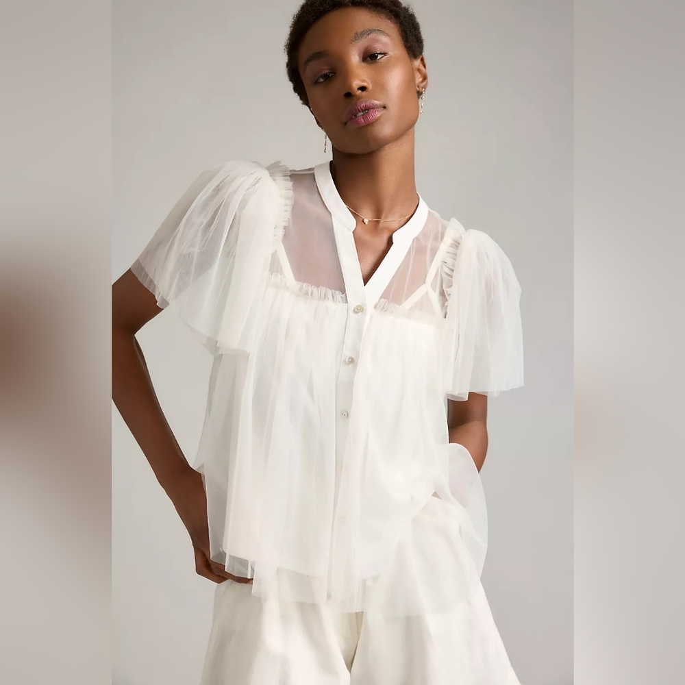 Sunday in Brooklyn Tulle Swing Blouse Anthropologie